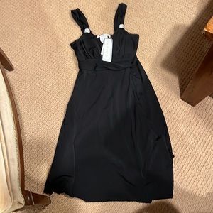 La Belle size M black dressy party dress with rhinestones on straps. Brand new